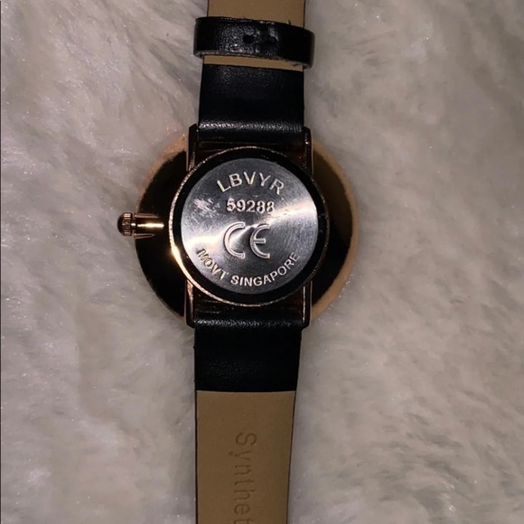 Black leather rose gold ladies watch - Picture 9 of 16